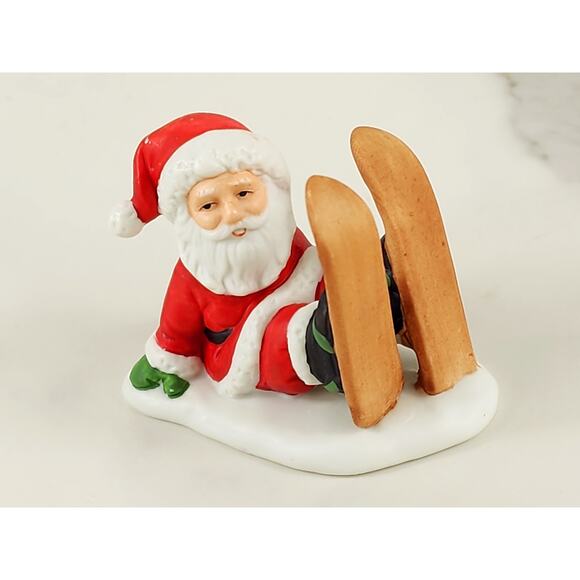 Lefton Mini Santa Figurine Christmas Holidays Home Decor 2 1/2" Porcelain 1990 - Picture 3 of 14